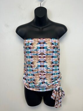 Viereck Tie-Dye Pastel Multicolor Strapless Top in color Lesson Size XS